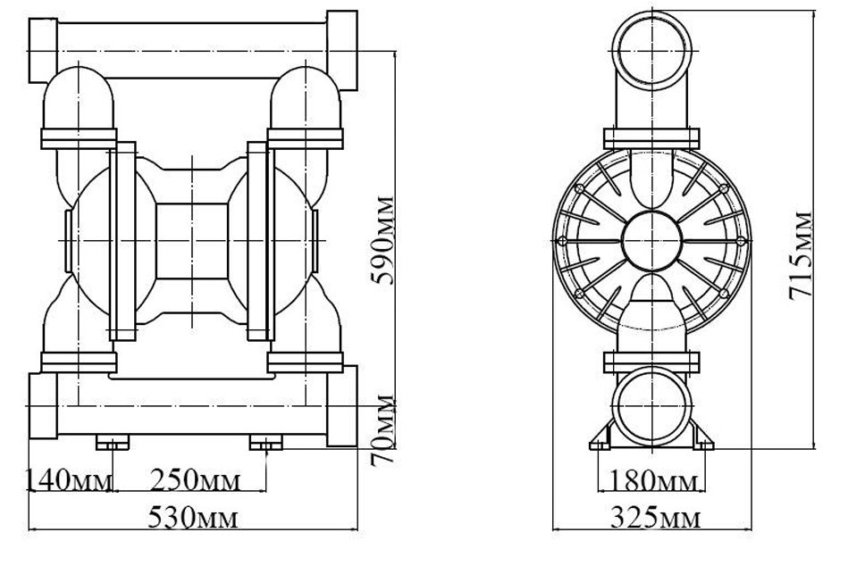 Насос диафрагменный Vodotok GMB2S-80TFF (SS304/TEFLON)