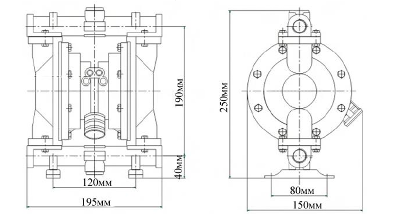 Насос диафрагменный Vodotok GMB2P-15TFF (PP/TEFLON)