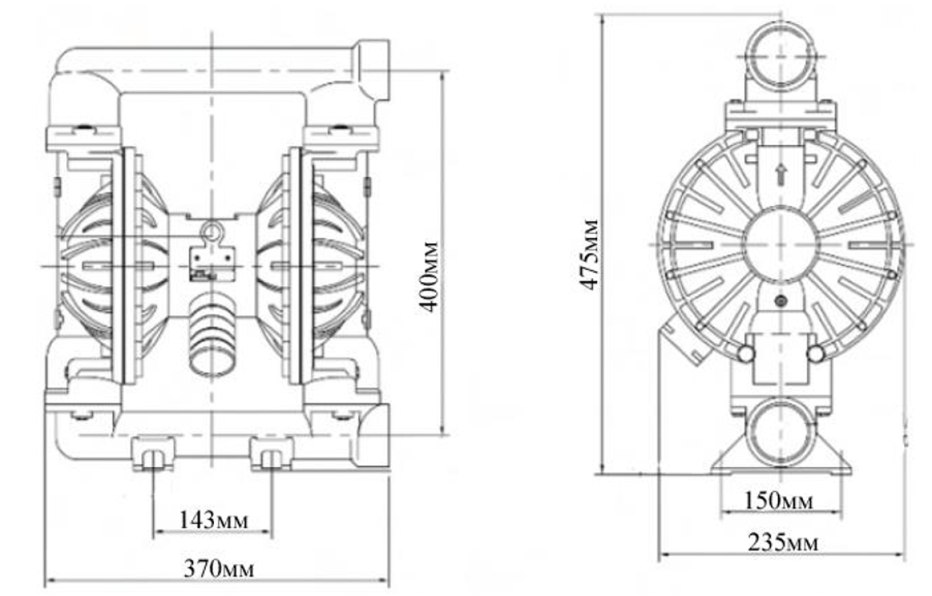 Насос диафрагменный Vodotok GMB2A-40B (AL/BUNA-N)