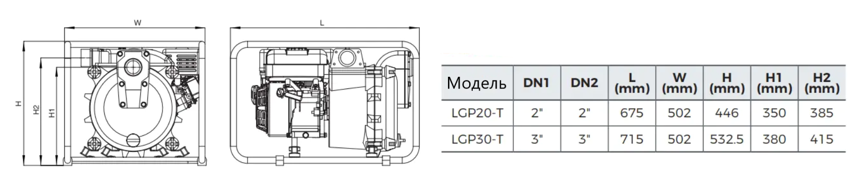 Насос бензиновый водный LEO LGP30-T