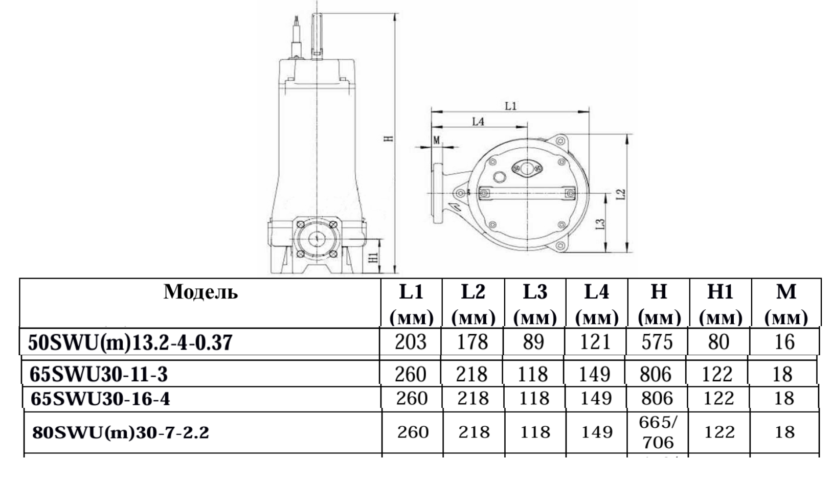 Насос дренажный LEO 65SWU30-16-4