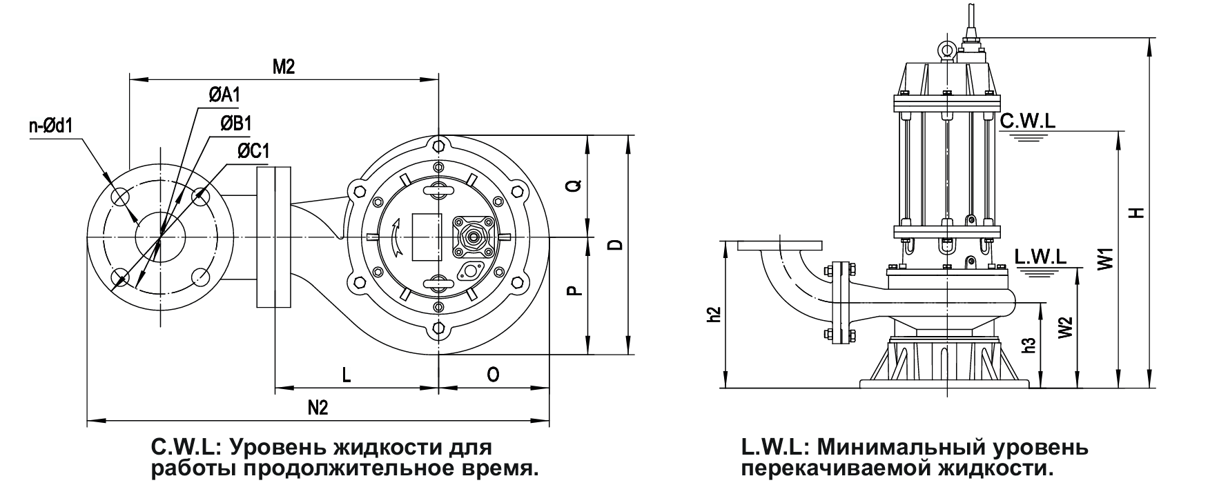 Установка насоса с угловым переходником с присоединительным штуцером 2,2~7,5кВт (4Р)