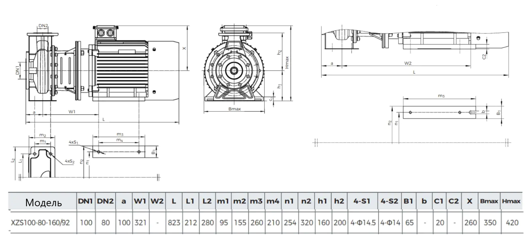 Насос LEO XZS100-80-160/92