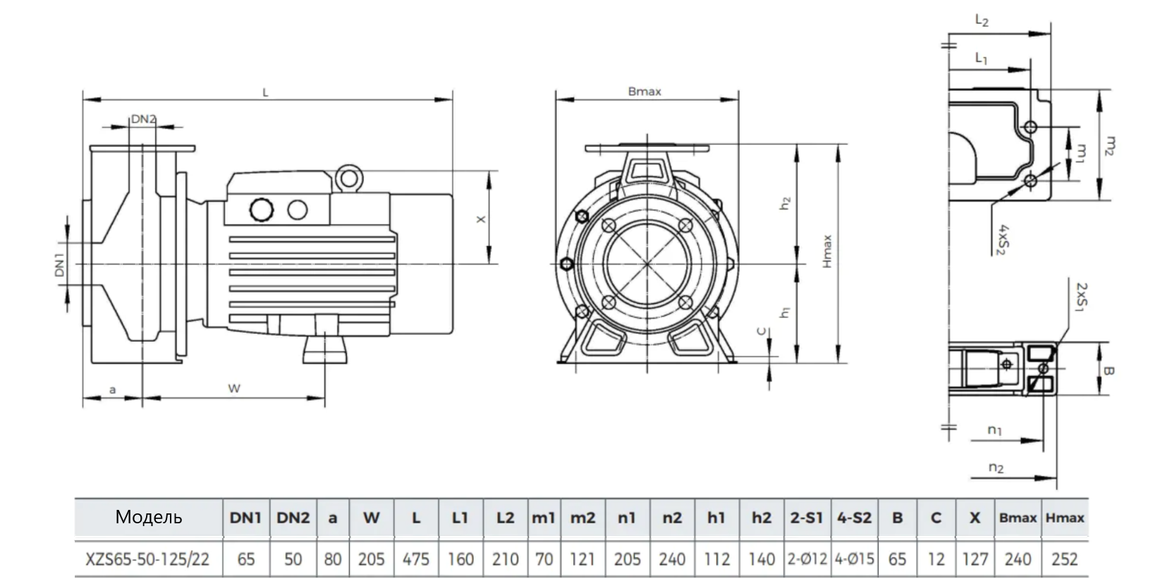 Насос LEO XZS65-50-125/22