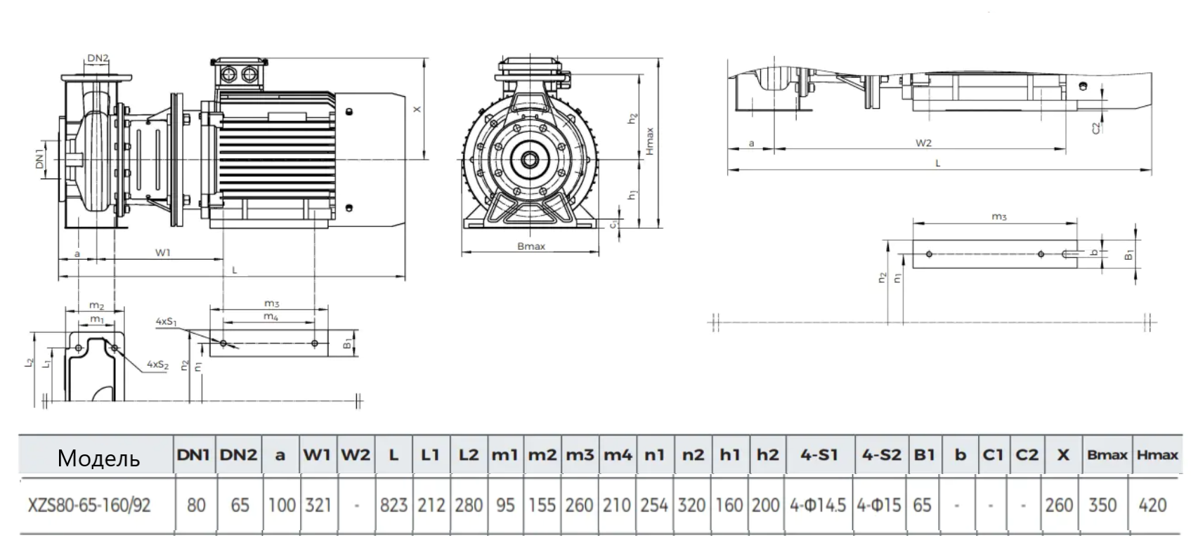 Насос LEO XZS80-65-160/92